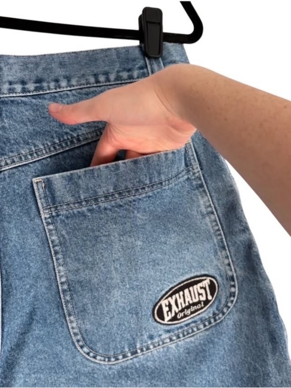 Y2K 90s Vintage Denim Jorts Baggy Relaxed-Fit Men's Shorts Jeans Unisex Skater - Picture 4 of 8
